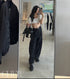 Casual Women Wide Leg Trouser with Belt